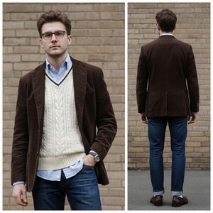 Guess Premium L Vintage 90s Modern Contemporary Old Money Preppy Velvety Blazer